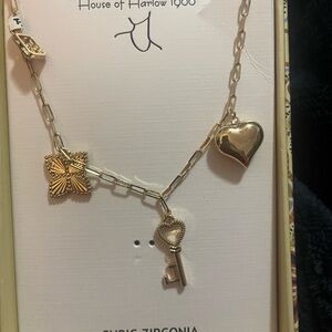 House of Harlow 1960 Gold Charm Necklace